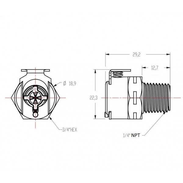 Cagiva, Ducati, MV Agusta, conector rápido para la salida del depósito "CPC" 1/4" NPT