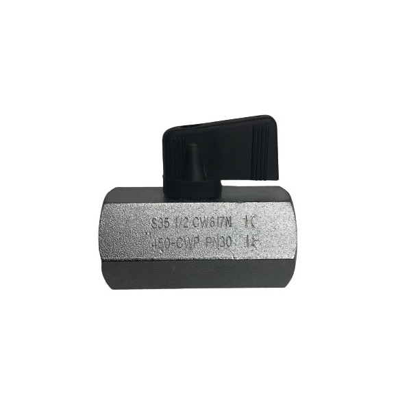 616 Válvula de 1/4 de vuelta, BSP 1/2", vista lateral