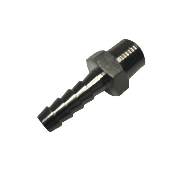 613 Raccordo Maschio NPTF 1/8" uscita Ø 6 mm, vista laterale