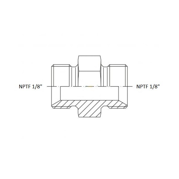 617 Adattatore maschio NPT 1/8" / NPT 1/8", schema