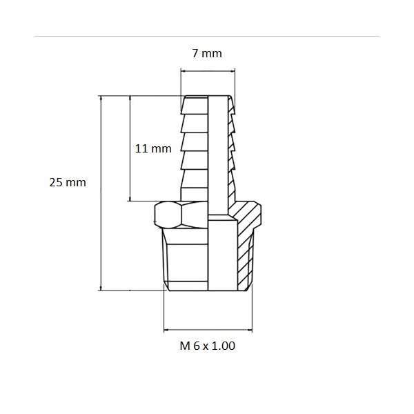 491 Raccord M 6 x 1.00, schéma