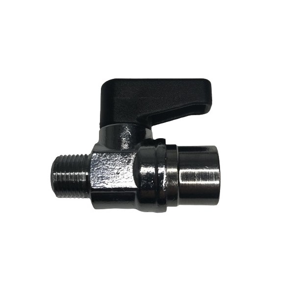 630 Mini valvola a 1/4 di giro, BSPT 1/8" / 1/8" BSPP, vista laterale