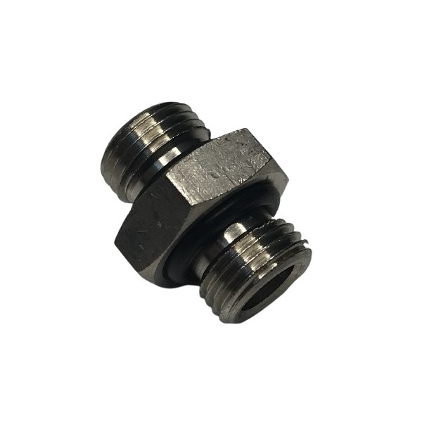 658 Adaptador macho con junta NBR, BSPP 1/8"/BSPP 1/8" , vista lateral