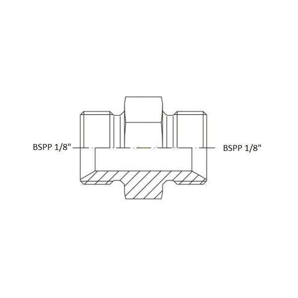 658 Adapter with seal NBR, BSPP 1/8" / BSPP 1/8" schema