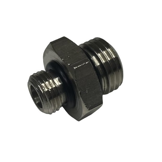 657 Adaptador macho con juntas NBR, BSPP 1/8"/ BSPP 1/4"