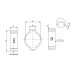 834 Two ear clip Ø 15 - 18 mm, schema