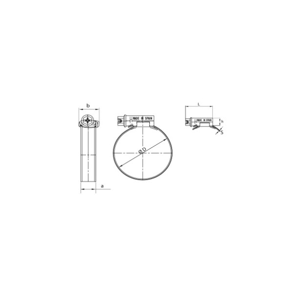 Stainless steel endless collar Ø 60 - 80 mm