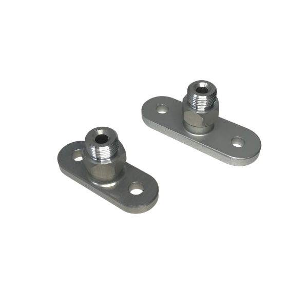 886 Chape en Aluminium BSPP 1/8"x 28 entraxe 44 mm adaptateurs