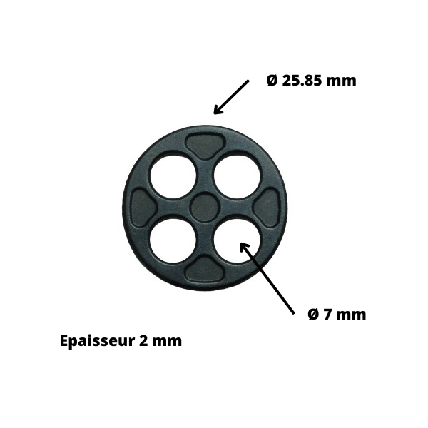 393 Guarnizione interna per rubinetto carburante Yamaha DT 125, 250, 400, XT 500, IT 175, 250, 400. schema